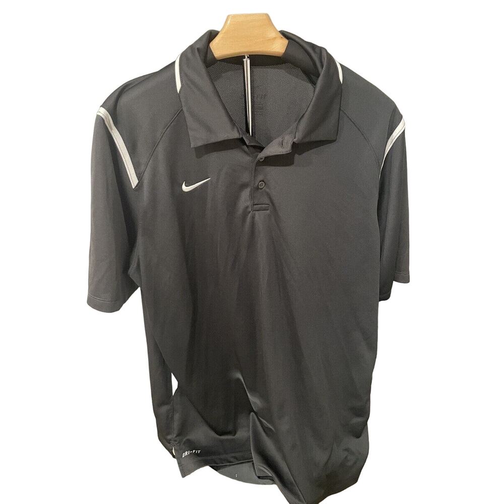 Nike Men’s Dri-FIT Black White Performance Golf Polo Shirt XL 124-F
